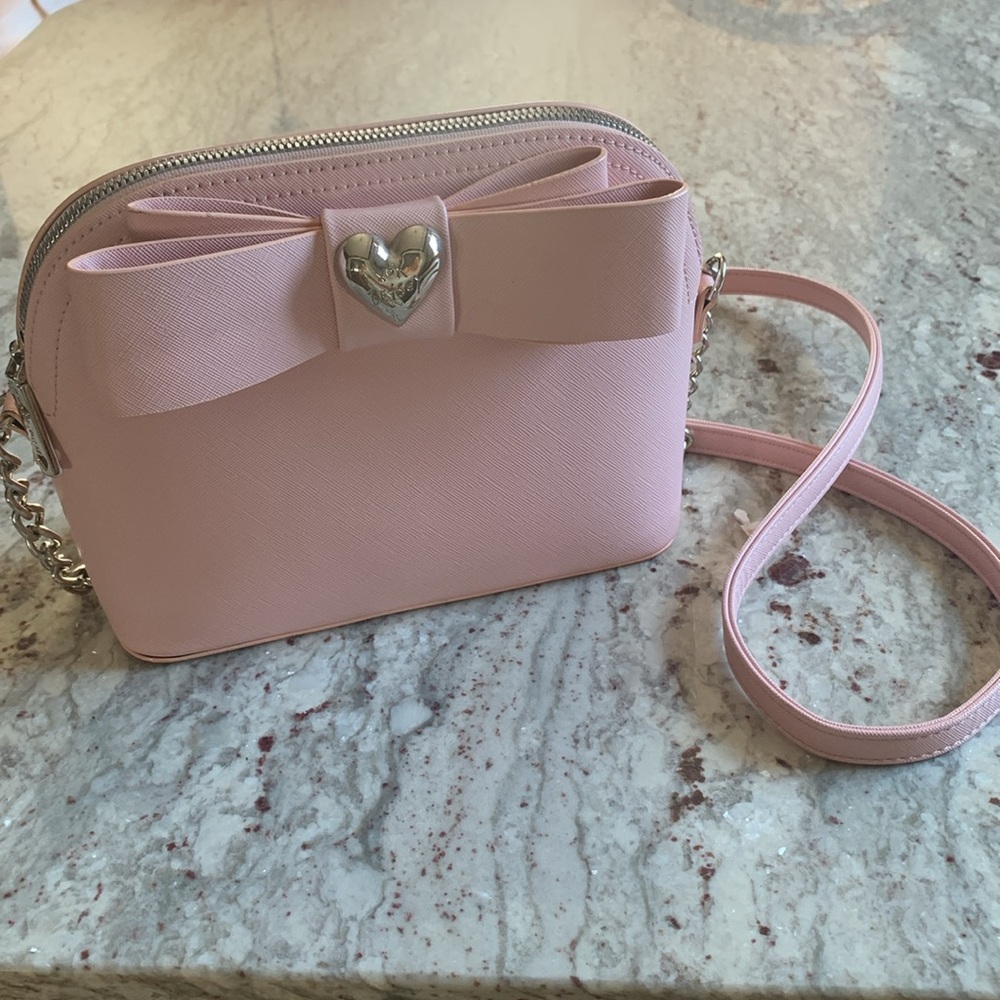 XOX BETSEY Pale Pink Bow Crossbody Purse